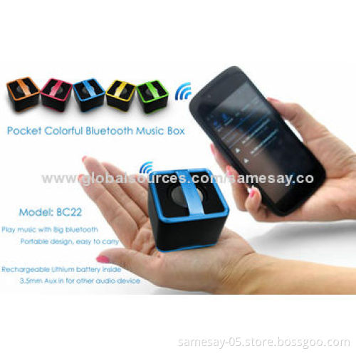 V2.1 + EDR Wireless Mini Bluetooth Speaker, Portable, Aux-in Jack, 2W Output Power